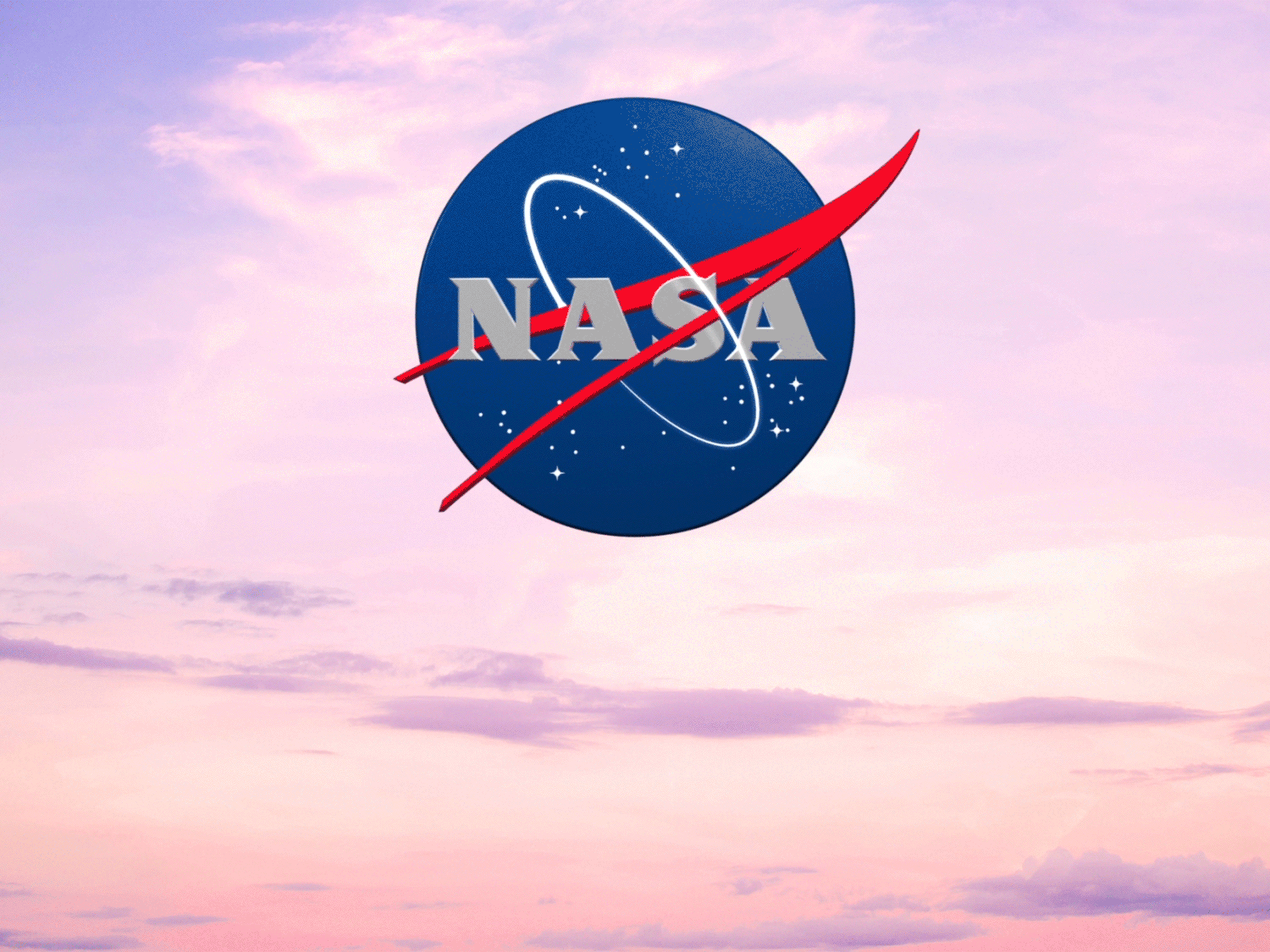 Animated NASA Logo on a purple sky