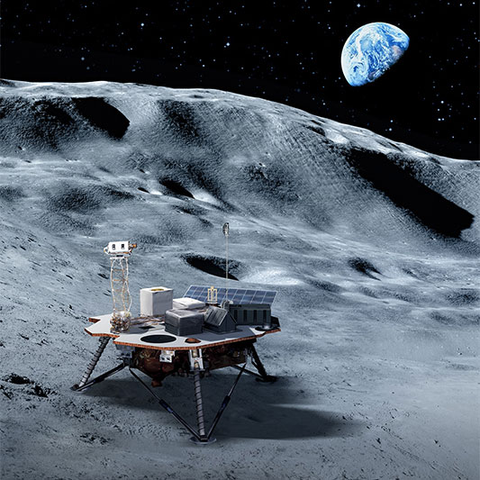 technology on the moon (illustration)