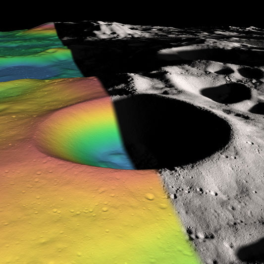 scientific visualization of the moon