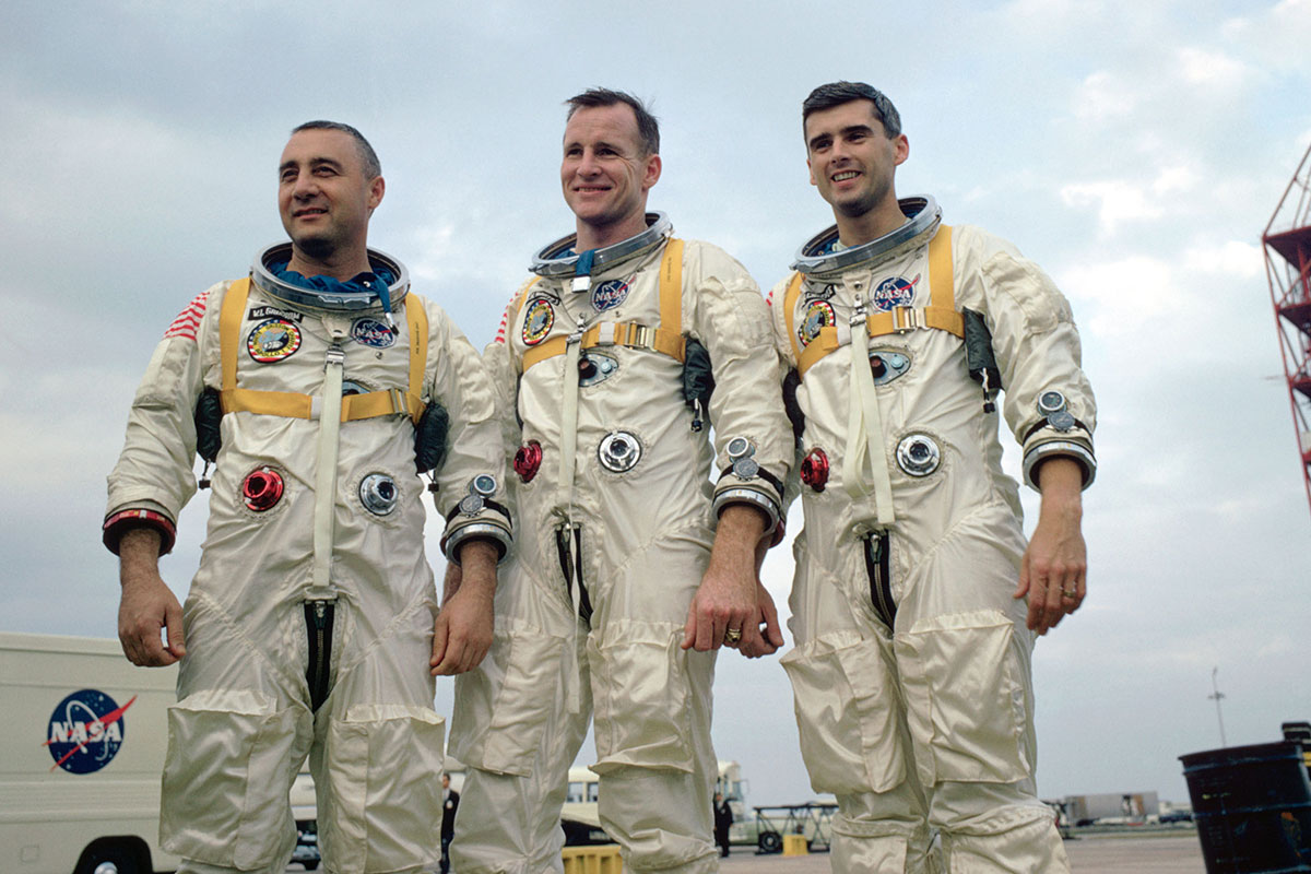 Apollo 1 Crew (l-r): Virgil I. Grissom, Edward H. White, Roger B. Chaffee